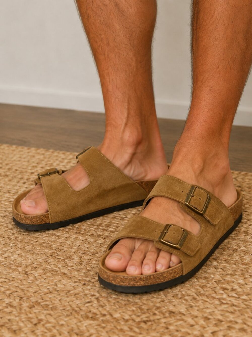 Woodstock Vintage Brand Men's Tan Suede Cork Sandals Size 13 Slides